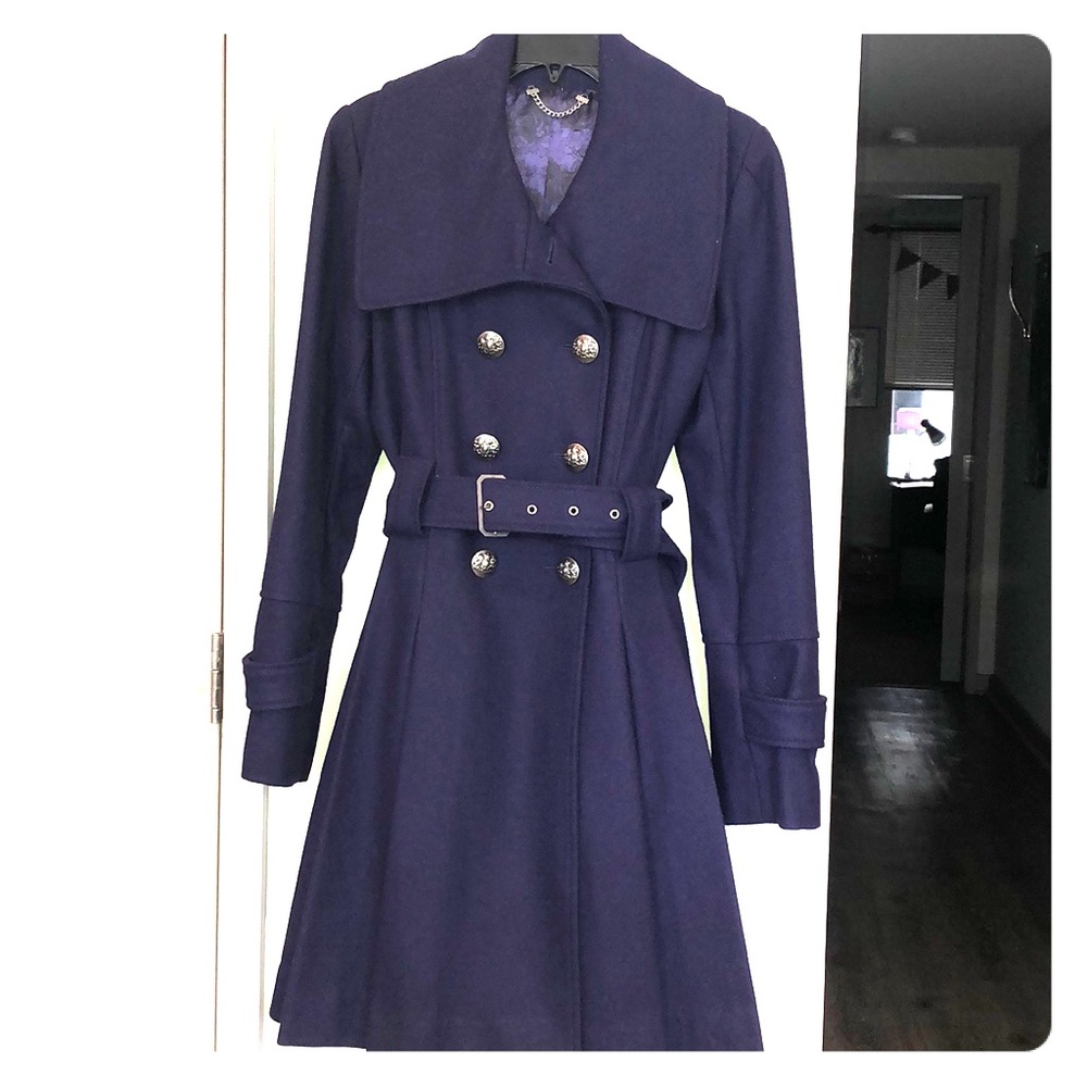 Purple Peacoat Trench Coat